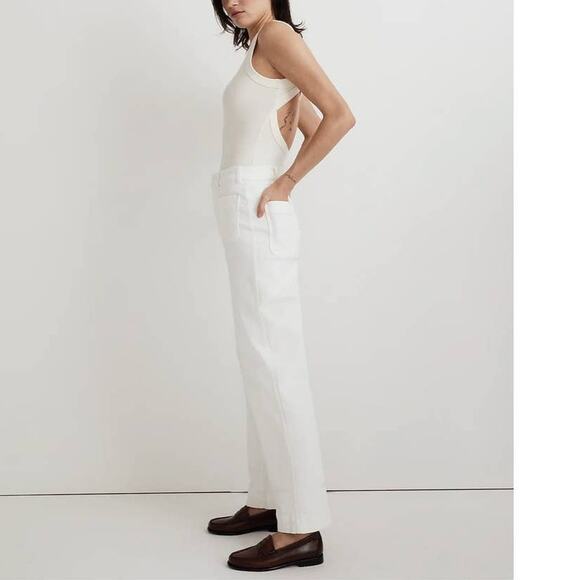 Madewell The Perfect Vintage Wide Leg Jean in Tile White Size 25 Petite NWT - Picture 4 of 11